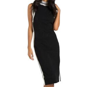NWT PHILANTHROPY COREY Long Fitted Sleeveless Sweater Dress In Black Cat Size XS